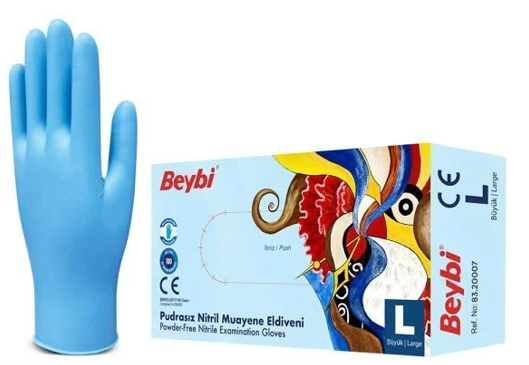 OCTA CARE – NİTRİL PUDRASIZ MAVİ ELDİVEN LARGE – 1 Kutu (100 adet)