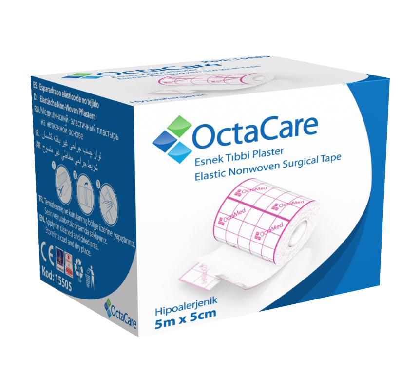 OctaCare – 15505 – Esnek Tıbbi Plaster (Fix) – 5m x 5 cm – 1 Adet