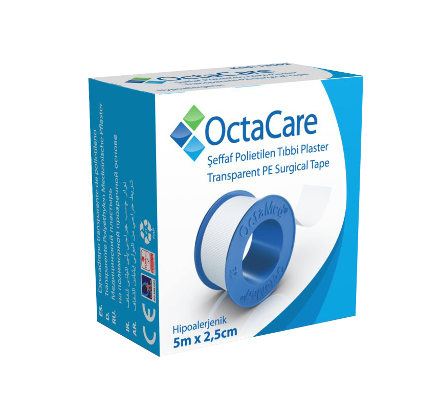 OctaCare – Şeffaf Polietilen Tıbbi Plaster – 5m x 2.5 cm