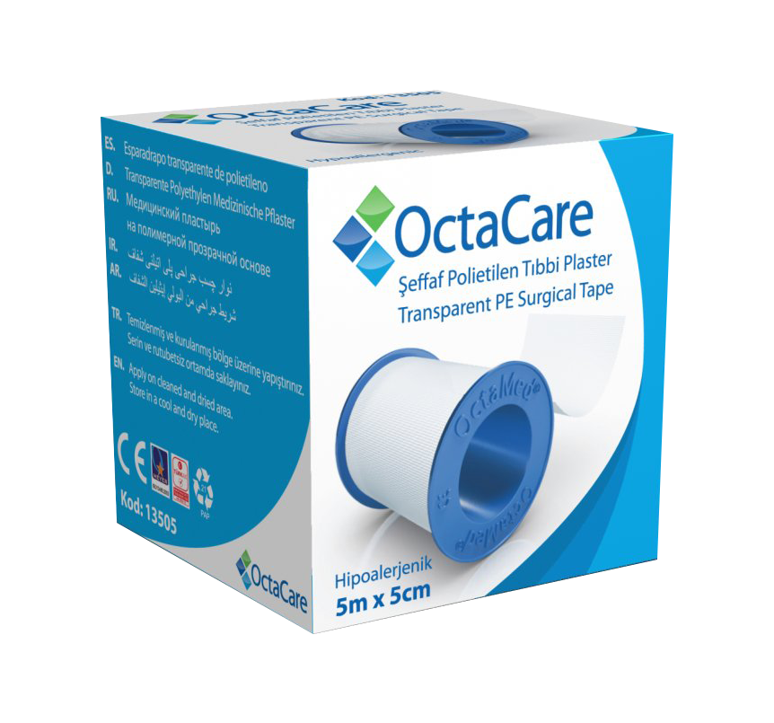 OctaCare – Şeffaf Polietilen Tıbbi Plaster – 5m x 5 cm