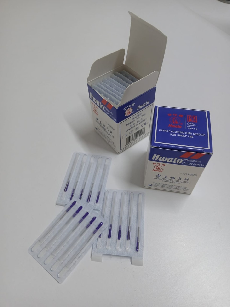 HWATO- Çelik Plastik Tutamaç ve  Klavuz Tüplü Akupunktur İğnesi 0,16 mmx 15 mm– 10 Kutu (1000 adet) + 1 Kutu Hediye